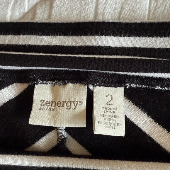 Chicos Zenergy Black Stripe Maxi Skirt Size 2 - Large - Picture 5 of 13